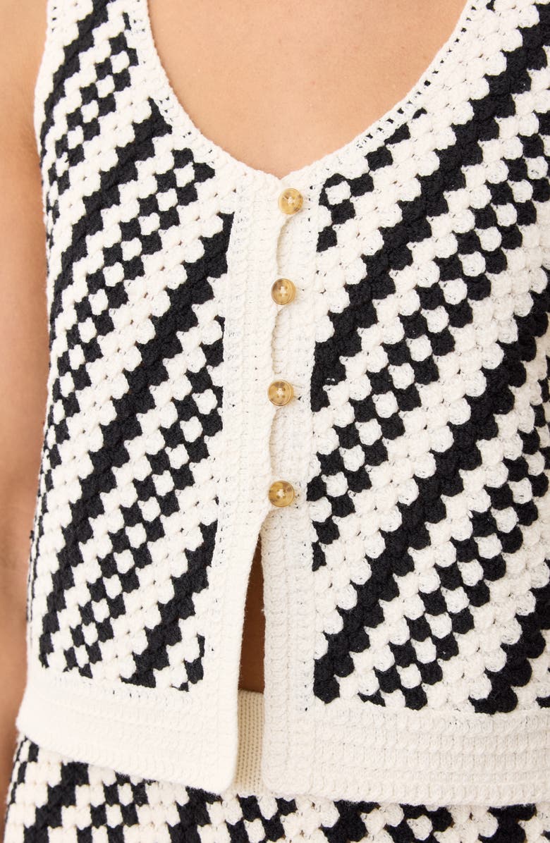 Marine Layer Oasis Cotton Blend Sweater Vest, Alternate, color, Black/ Cream Stripe