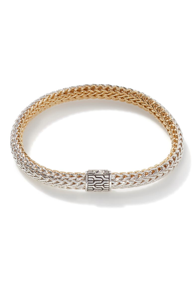 Icon Bracelet, Gold, Silver, Diamonds, 6.5mm, Alternate, color, GOLD