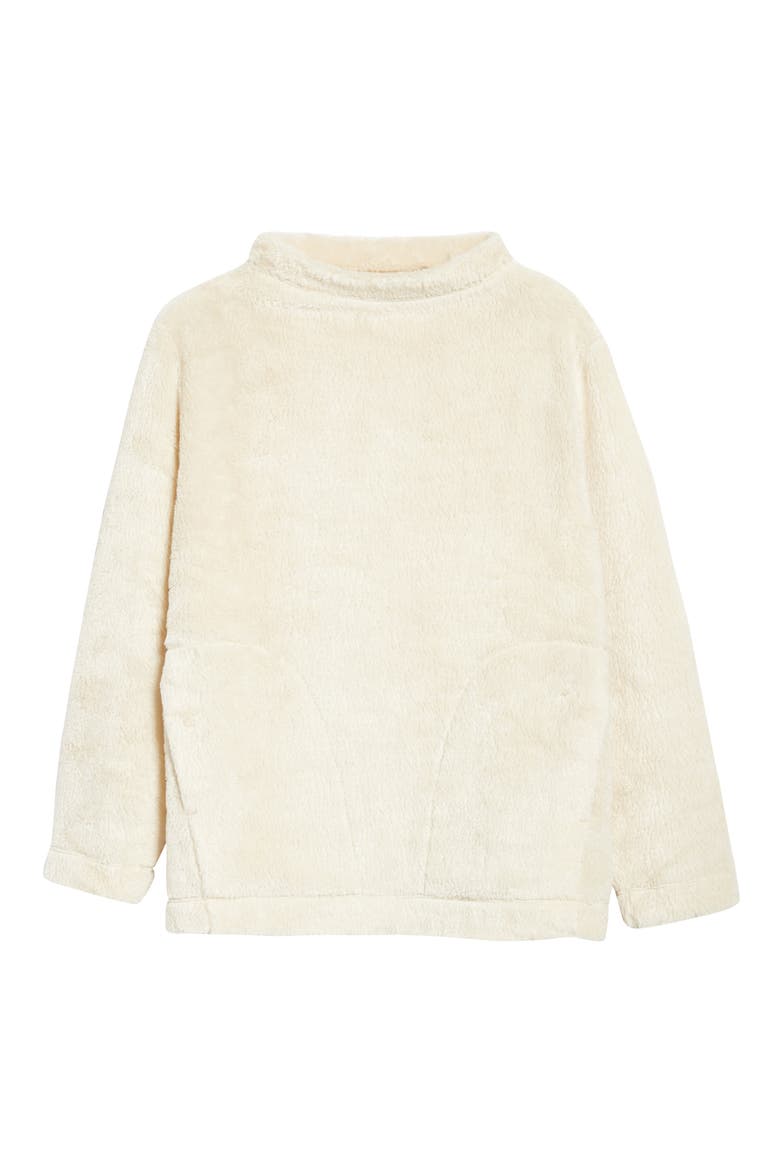 Funnel Neck Recycled Polyester Fleece Top (Nordstrom Exclusive), Main, color, SOFT WHITE