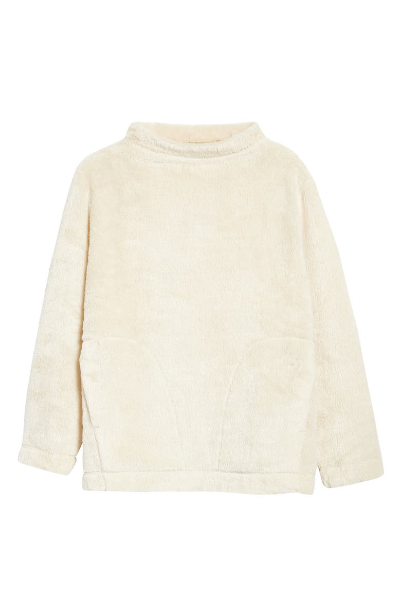 Eileen Fisher Funnel Neck Recycled Polyester Fleece Top, Main, color,