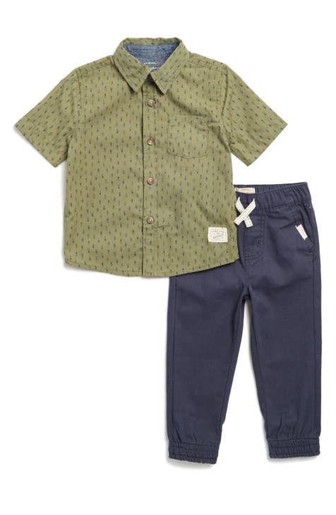 Kids' Button-Up Shirt & Joggers Set (Little Kid)