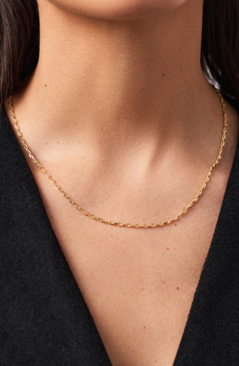 Ana Luisa Solid Yellow Gold - Anchor Chain Necklace, Alternate, color, 