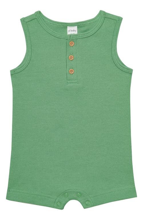 Pl Baby By Petit Lem 3-piece Romper & Hat Set In Green
