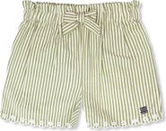Deux par Deux Stripes with Embroidery Flared Shorts