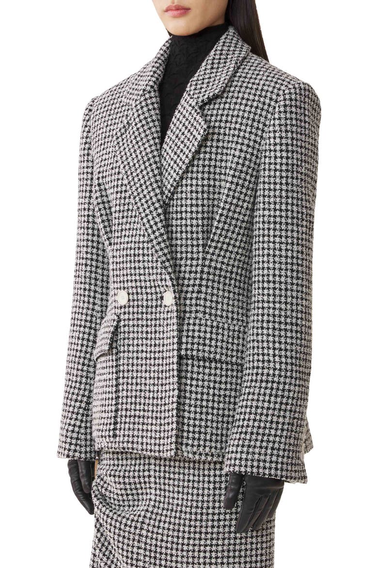 Slim-Fit Tweed Jacket, Alternate, color, Black/White