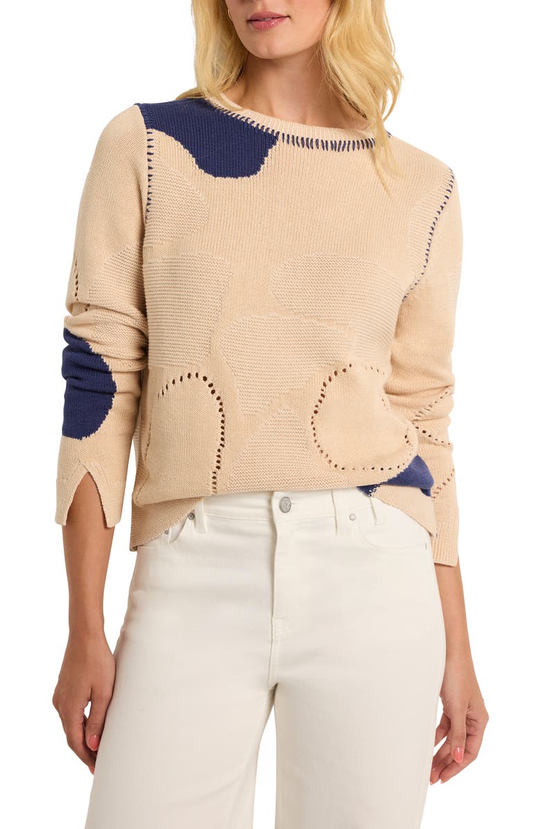 NIC+ZOE Placed Pebble Mix Stitch Sweater, Main, color,