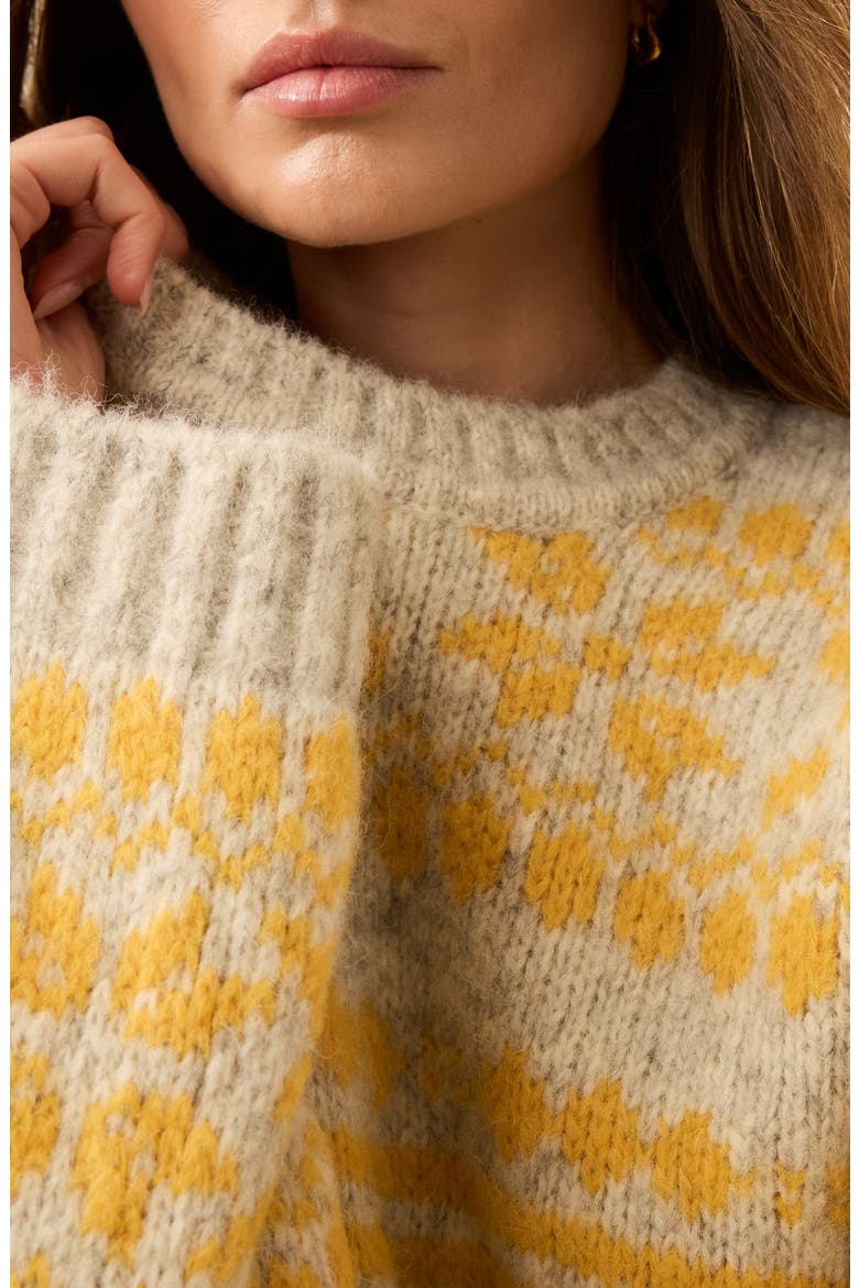 Powder Peak Alpaca Blend Crewneck Sweater, Alternate, color, GLACIER OAT