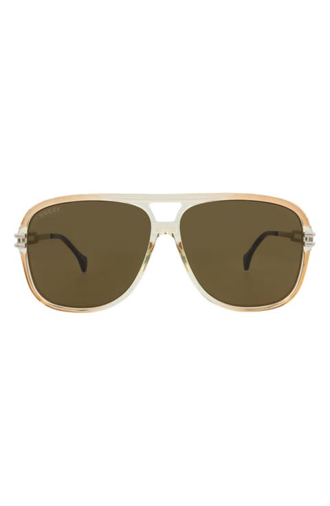 63mm Aviator Sunglasses