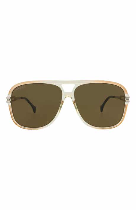 Gucci 63mm Aviator Sunglasses
