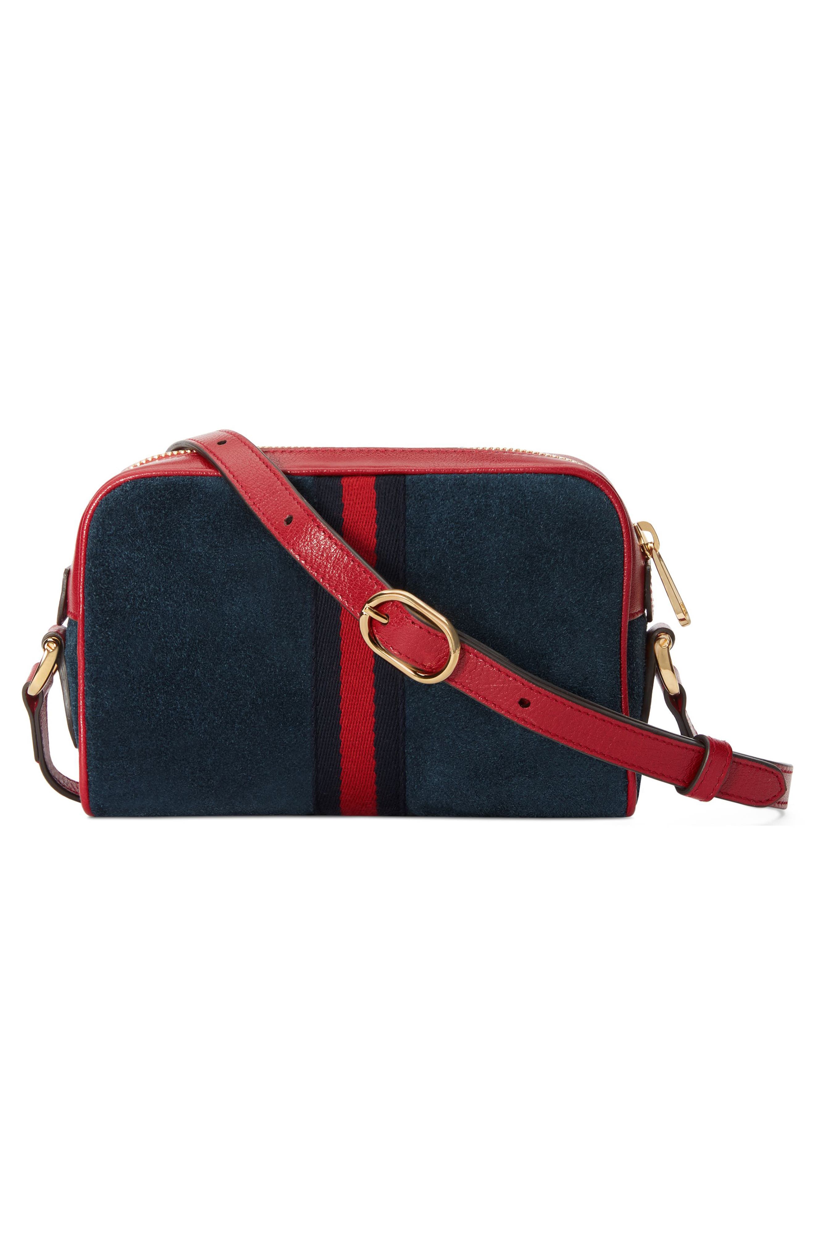 Gucci Small Ophidia Suede & Leather Crossbody Bag, Alternate, color, 