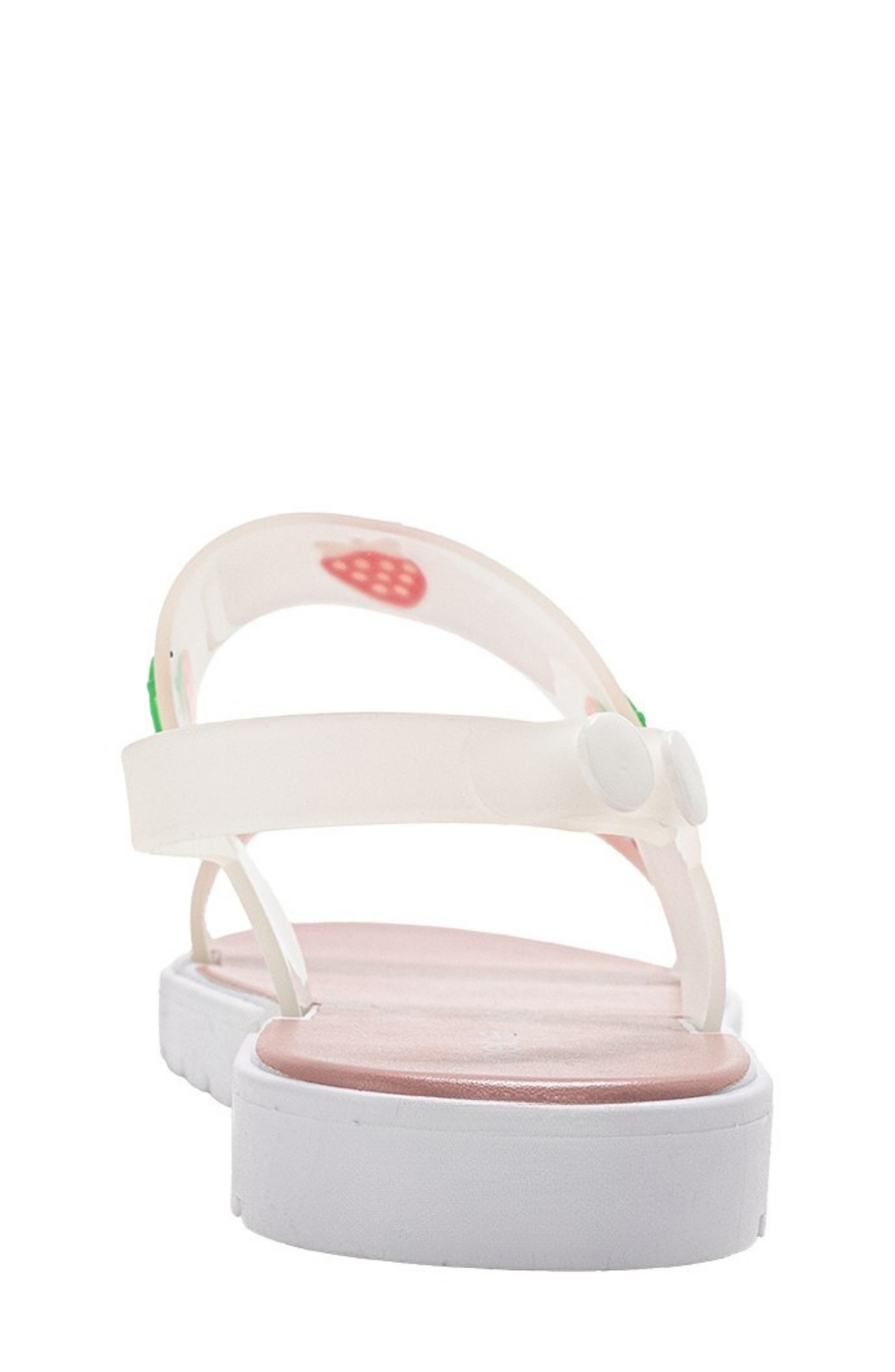bebe Odette Strawberry Sandal, Alternate, color, Clear