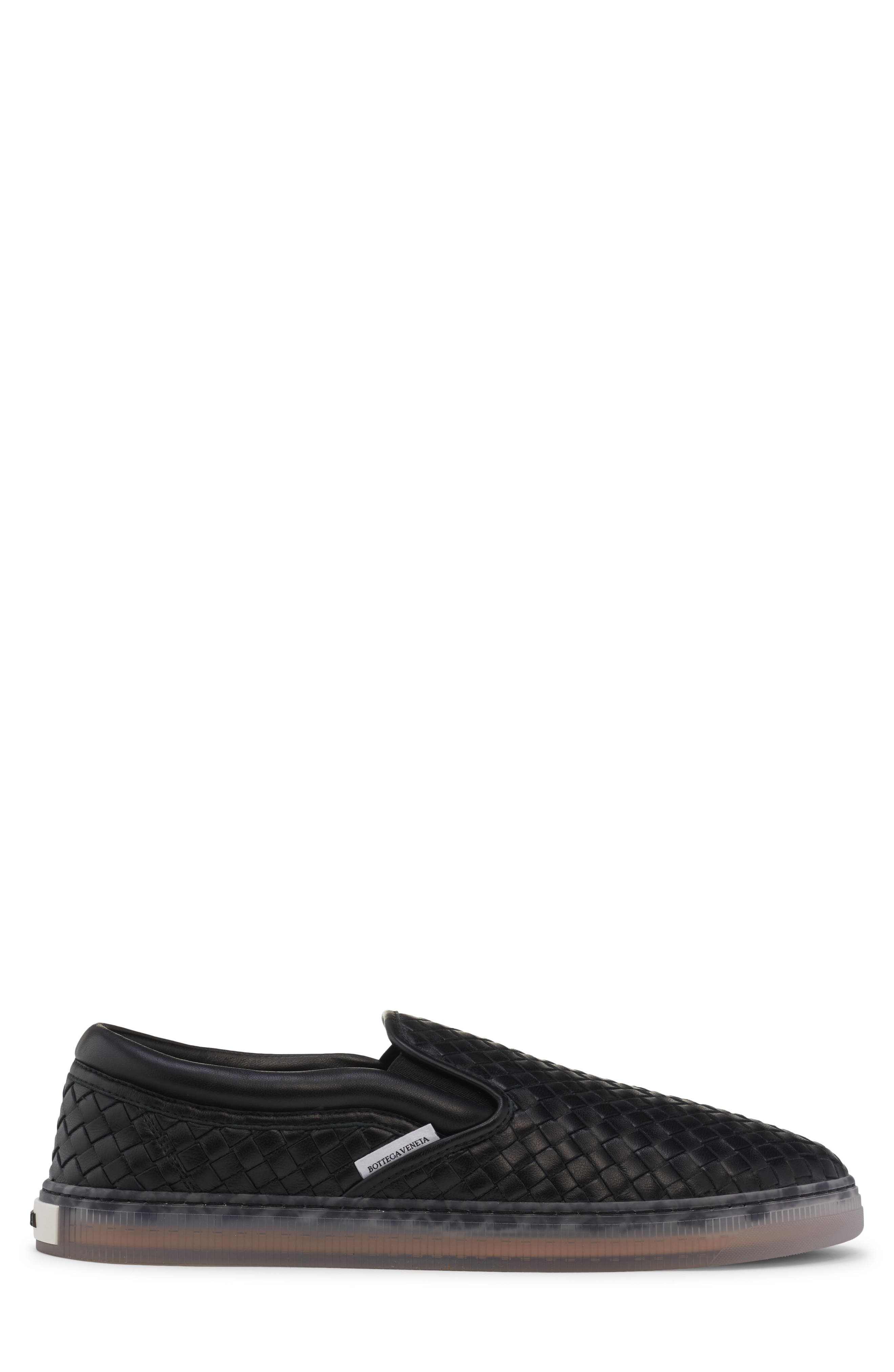 Bottega Veneta Serena Woven Leather Slip-On Sneaker, Alternate, color, 1000 Black