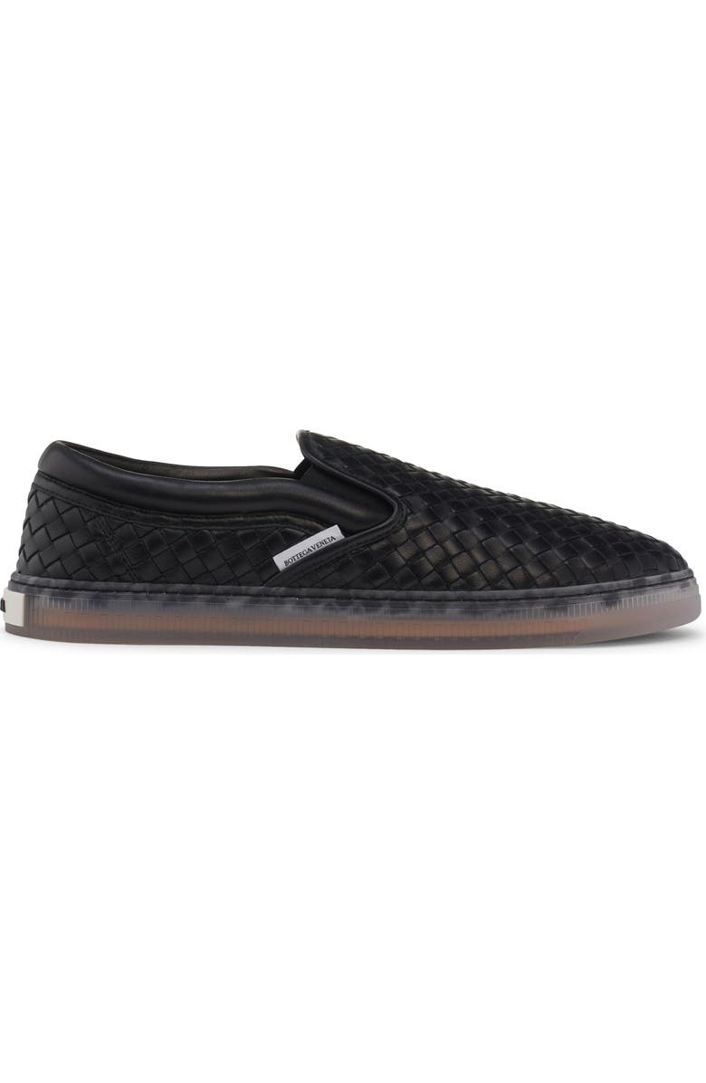 Bottega Veneta Serena Woven Leather Slip-On Sneaker, Alternate, color, 1000 Black