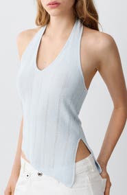 MANGO TEEN Kids' Lurex Halter Neck Top