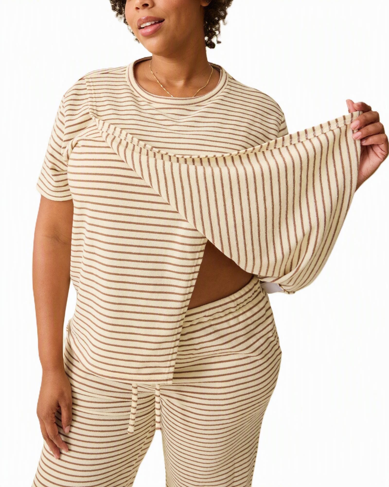 selected Ivory Chocolate Stripe