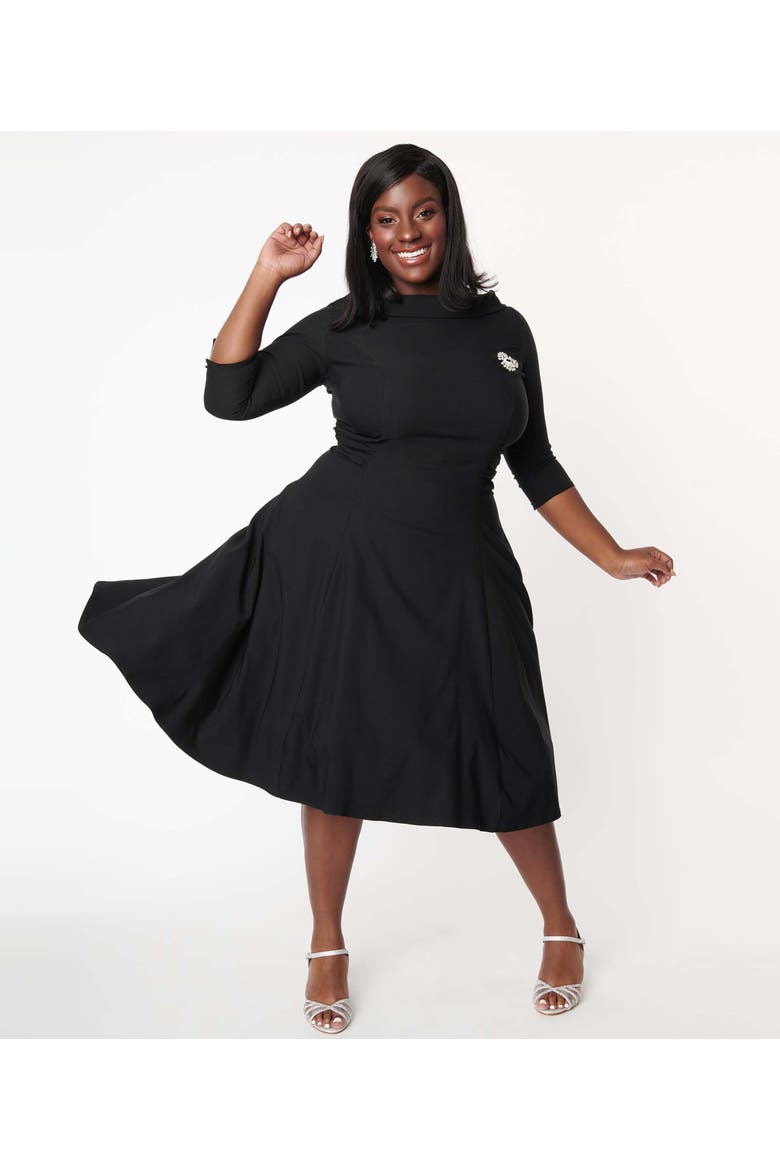 Plus Size Nicola Swing Dress, Main, color, Black Accent