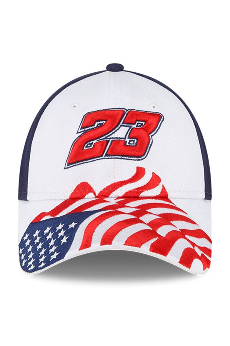 Men's New Era White/Blue Bubba Wallace 9FORTY Americana Snapback Adjustable Hat, Alternate, color, White