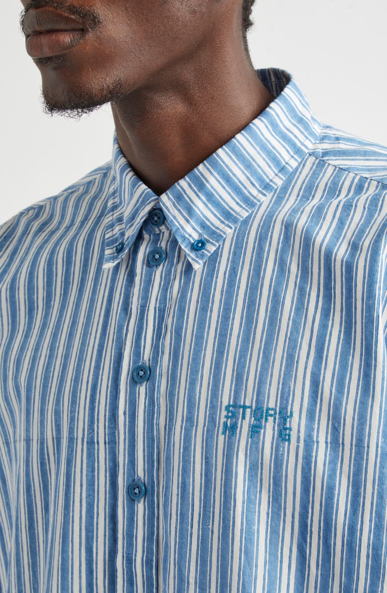 Story mfg. Office Stripe Organic Cotton Button-Down Shirt, Alternate, color,