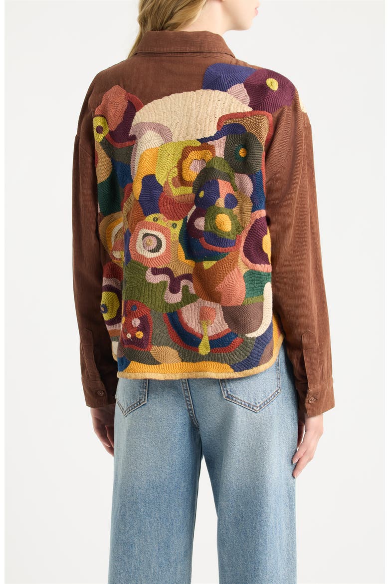 Miracle Garden Embroidered Corduroy Shirt, Alternate, color, BRUNETTE MULTI