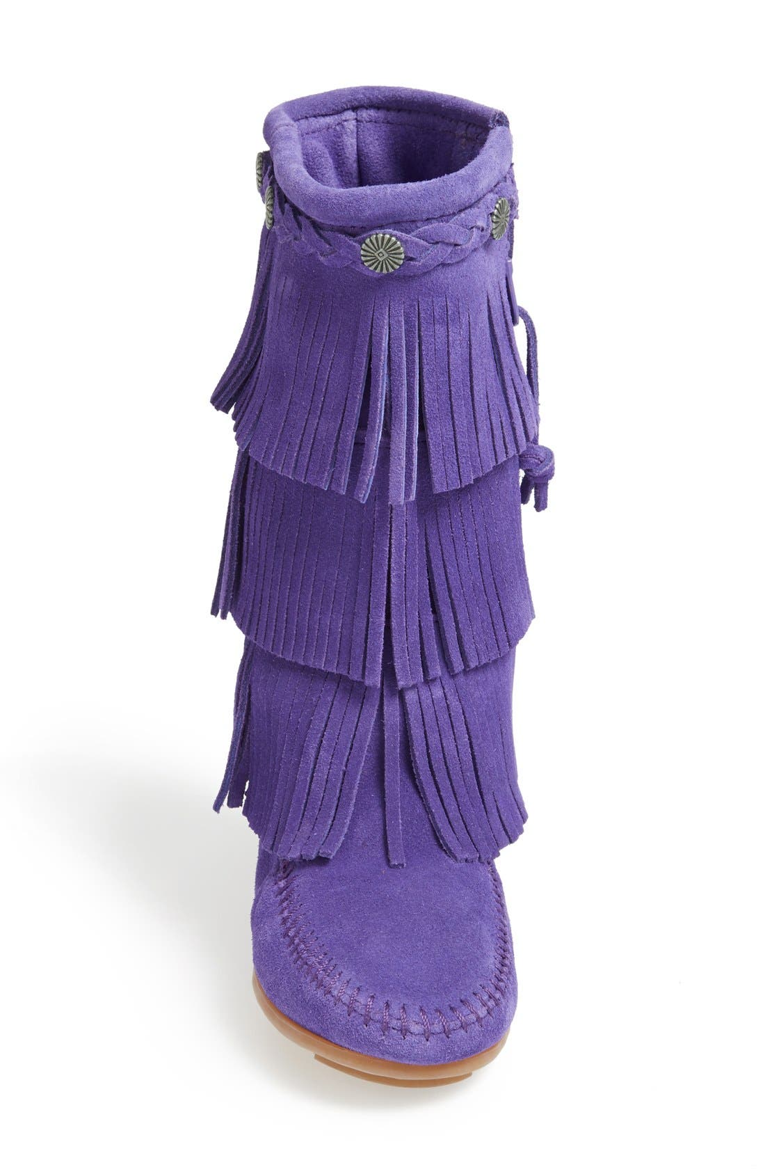 Three-Layer Fringe Boot, Alternate, color, PURPLE