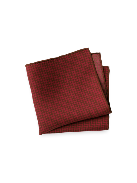 Houndstooth Silk Pocket Square
