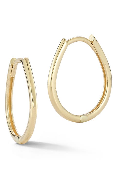 Pear Shape Hoop Earrings