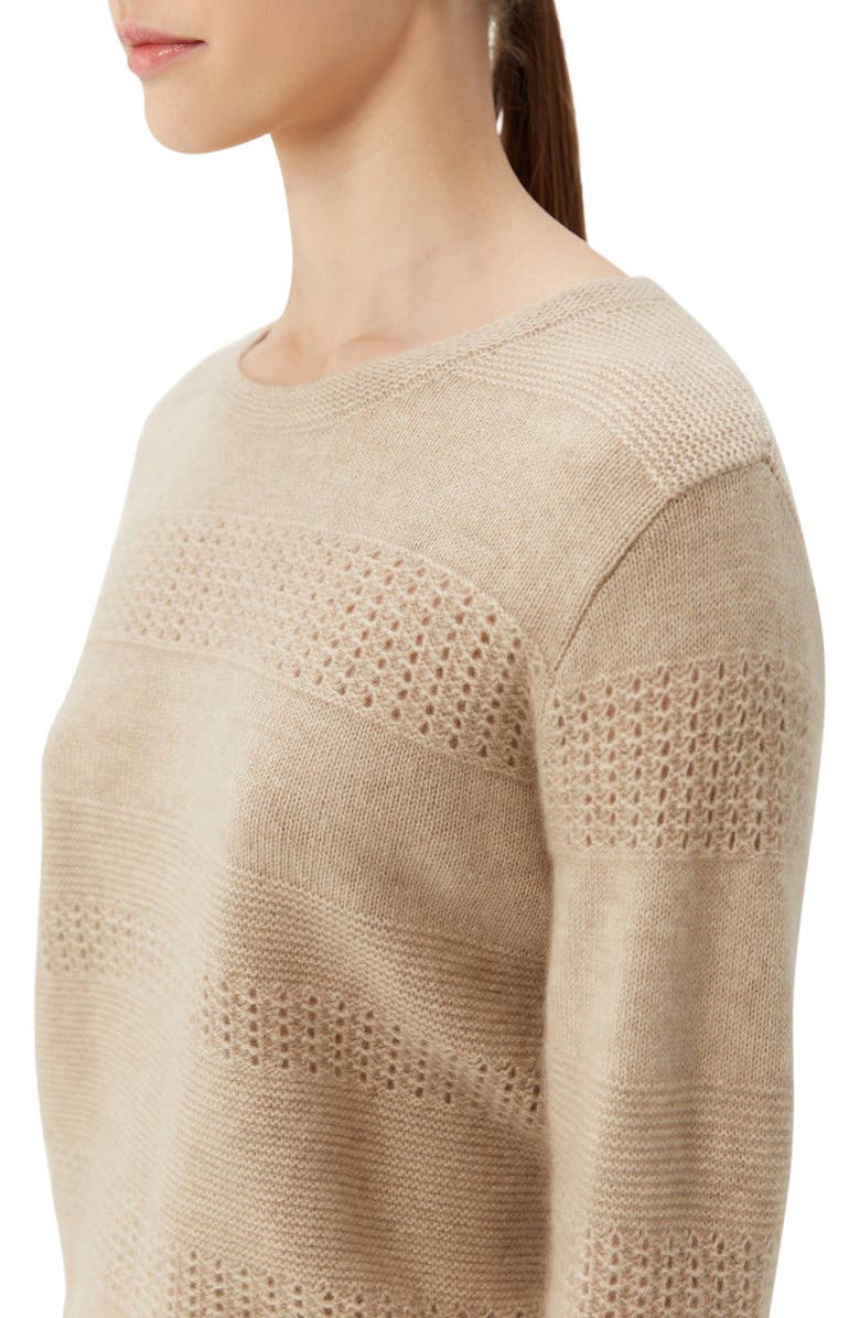 GOBI Mongolian Cashmere Mixed Pattern Cashmere Crewneck Sweater, Alternate, color,