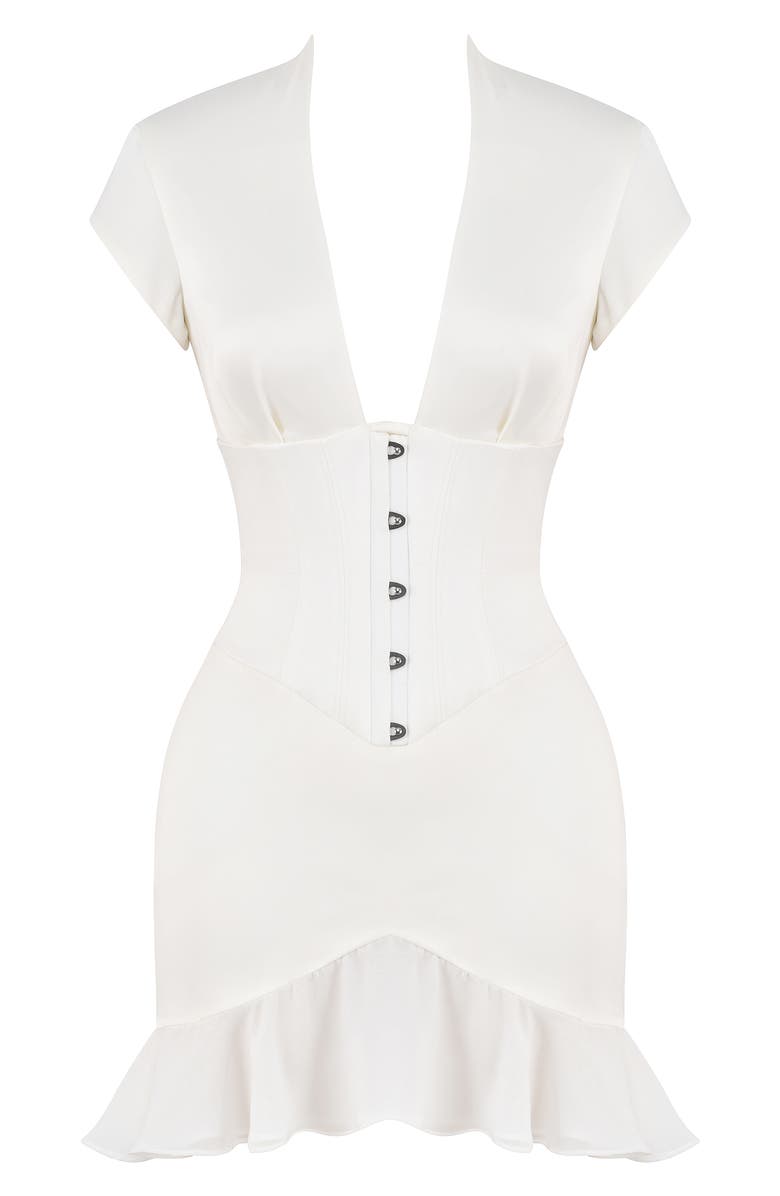 HOUSE OF CB Tiana Corset Satin Dress, Alternate, color,