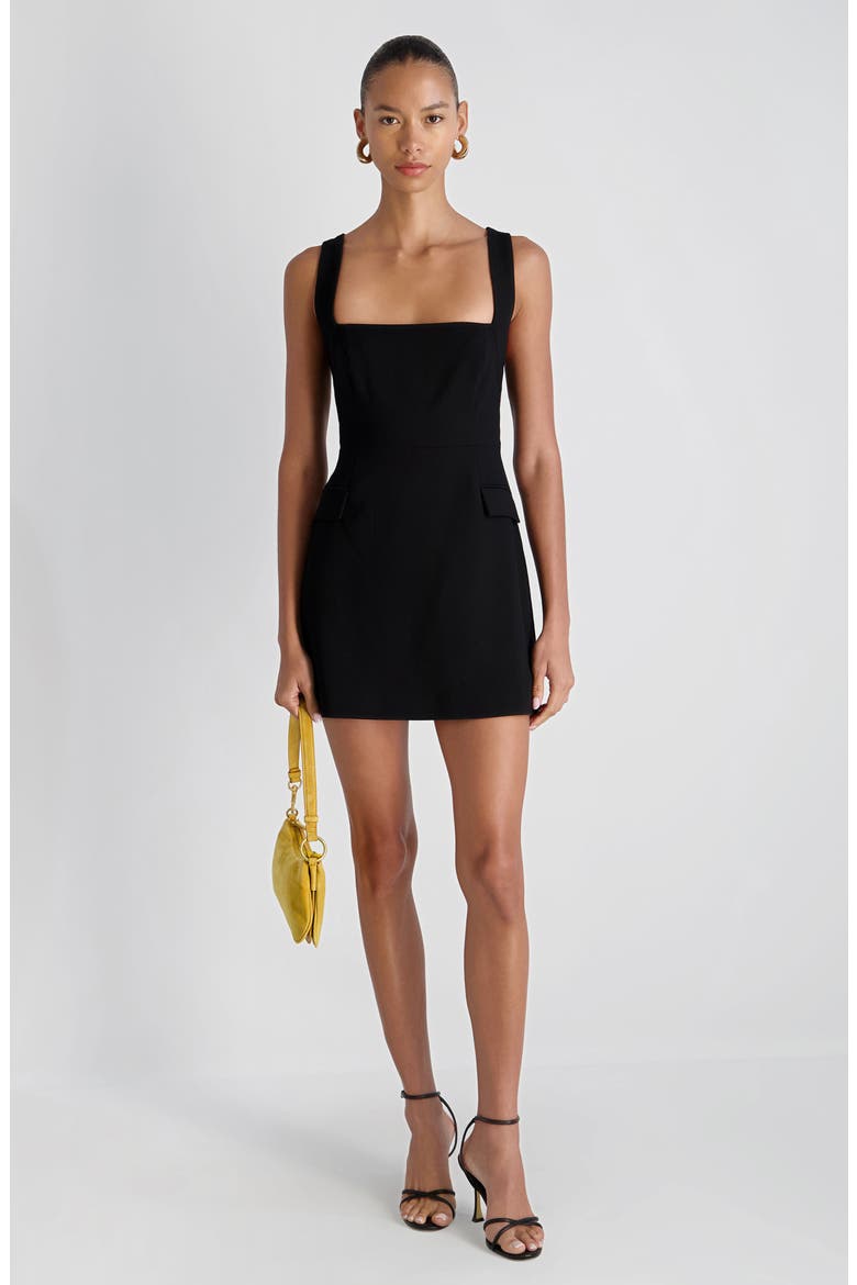 Whisper Crisscross Strap Minidress, Alternate, color, BLACK