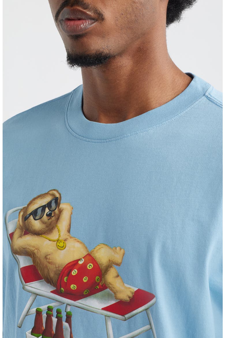 Smile Bear Cotton T-Shirt, Alternate, color, BLUE