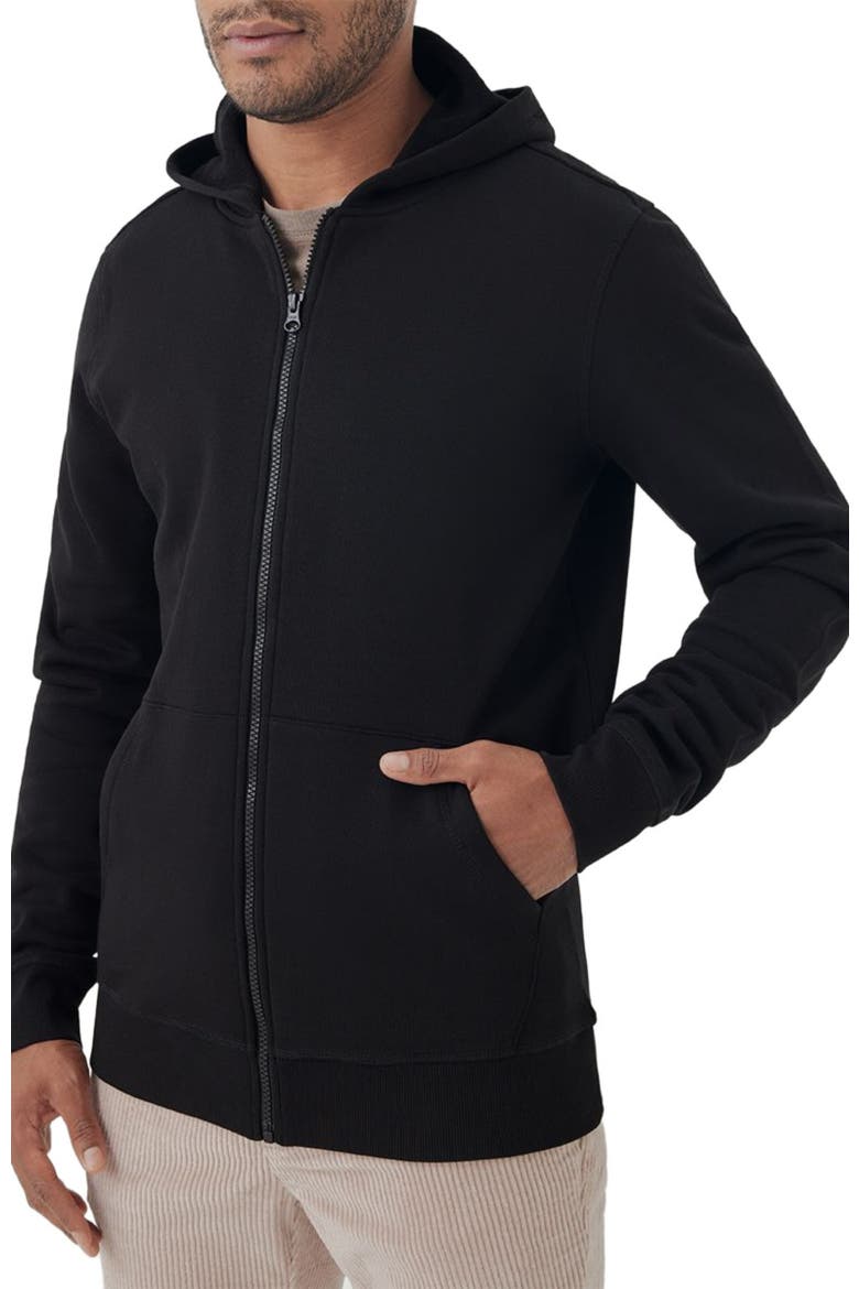 Organic Brushed Fleece Zip Hoodie, Main, color, Black