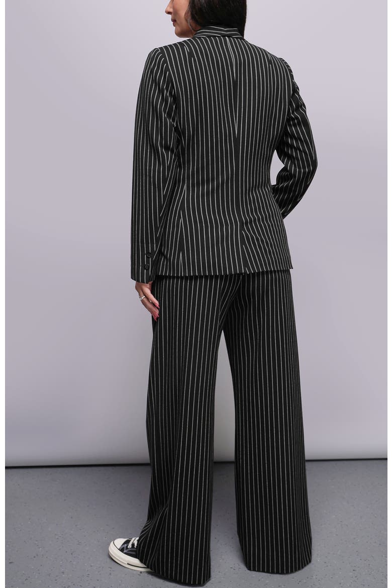 The Empower Pinstripe Tux Blazer, Alternate, color, BLACK/STONE
