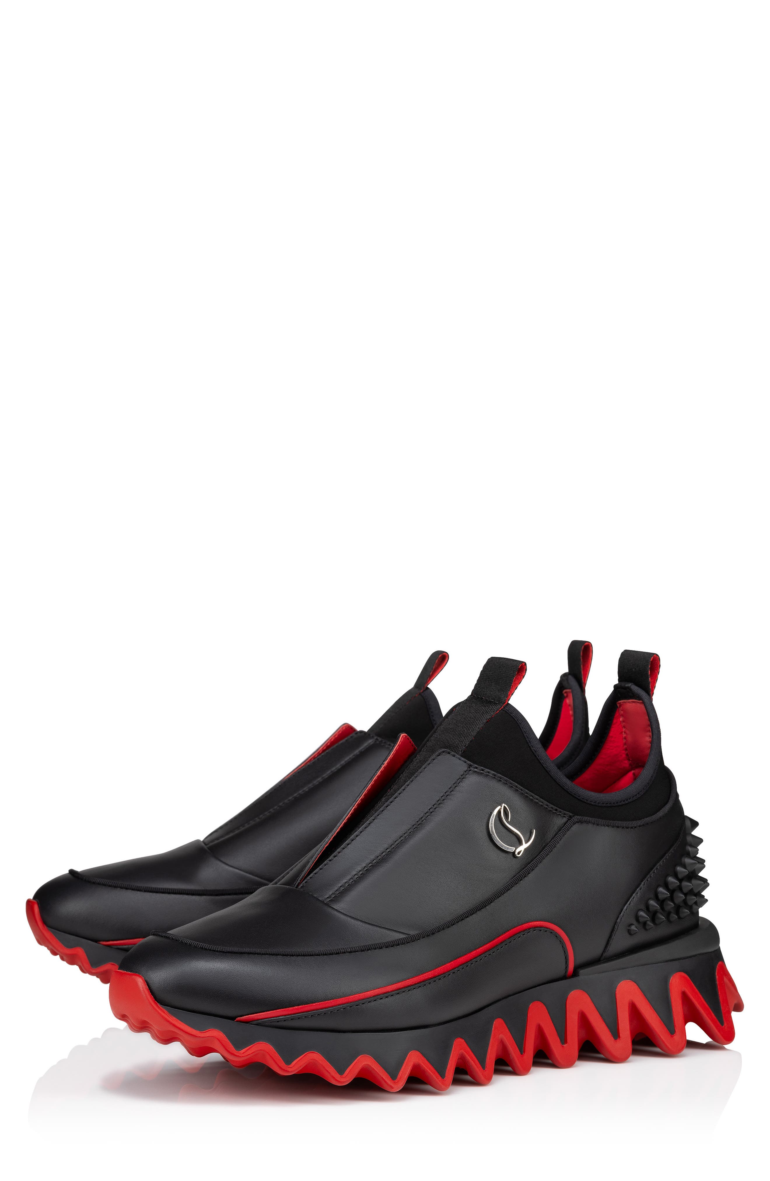 Sharkyloub Spikes Slip-On Sneaker, Main, color, BLACK