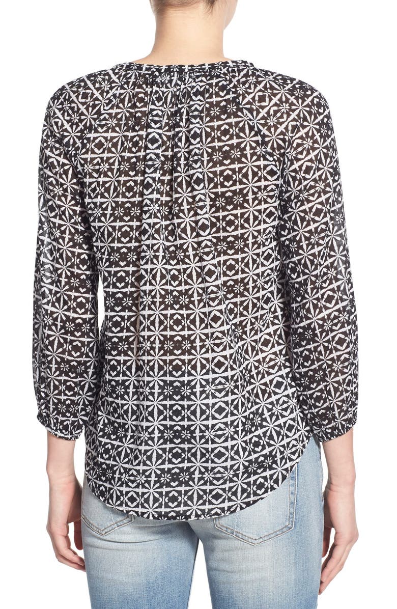 VELVET by Graham & Spencer Cotton Voile Peasant Blouse, Alternate, color,