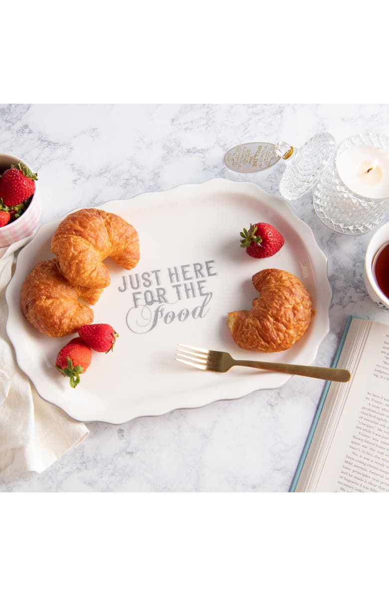 Totalee Gift Just Here For The Food Platter Ceramic White, Alternate, color, 