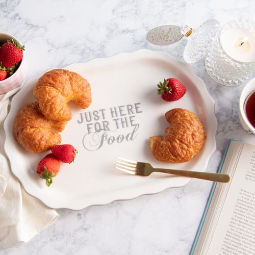 Totalee Gift Just Here For The Food Platter Ceramic White In White