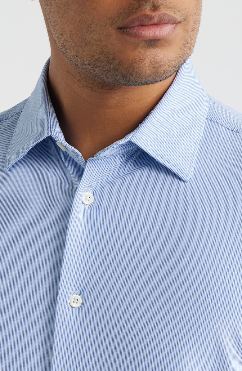 Bugatchi Julian Shaped Fit Stretch Button-Up Shirt, Alternate, color, Classic Blue