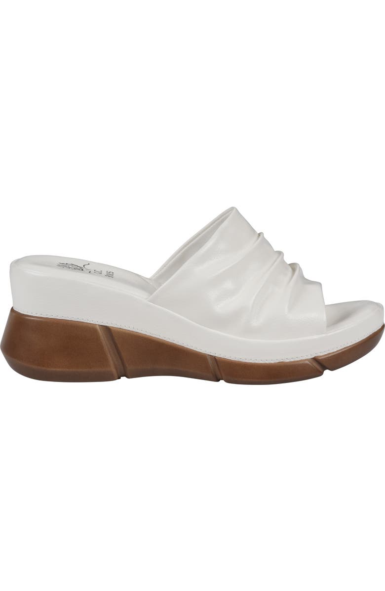 GC SHOES Nora Ruched Wedge Sandal, Alternate, color, White