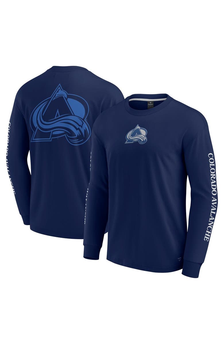 FANATICS Men's Fanatics Navy Colorado Avalanche Elements Strive Long Sleeve T-Shirt, Main, color, Navy
