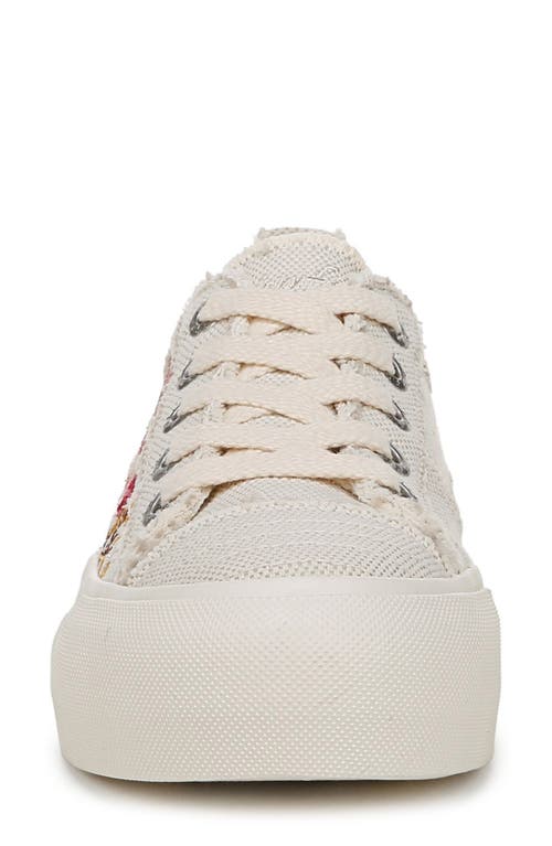 Blowfish Malibu Women's Sadie-sun Embroidered Lace Up Platform Sneakers In Cream Multi Embroidery Fabric