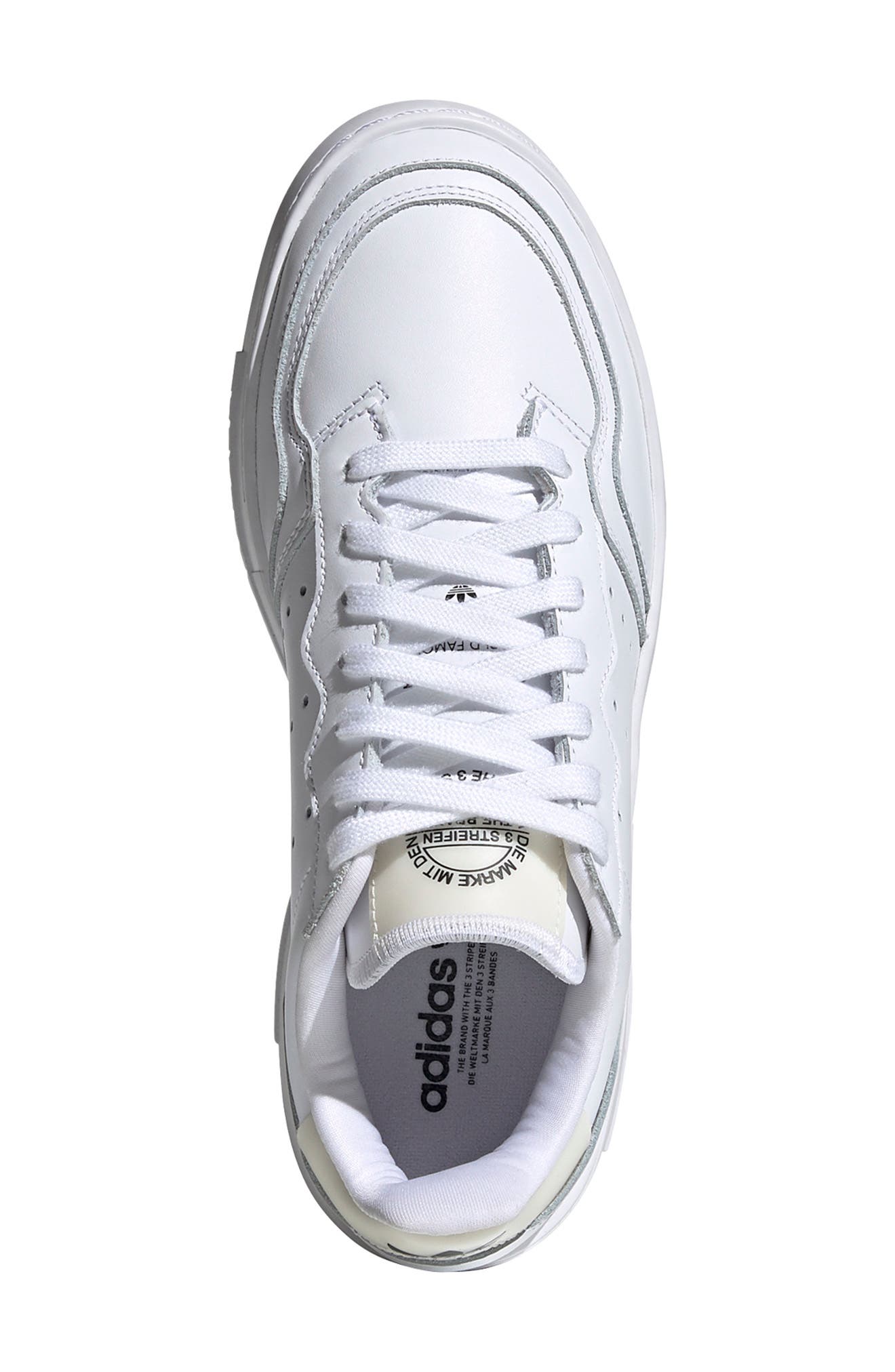 Supercourt Leather Tennis Shoe, Alternate, color, WHITE/ OFF WHITE