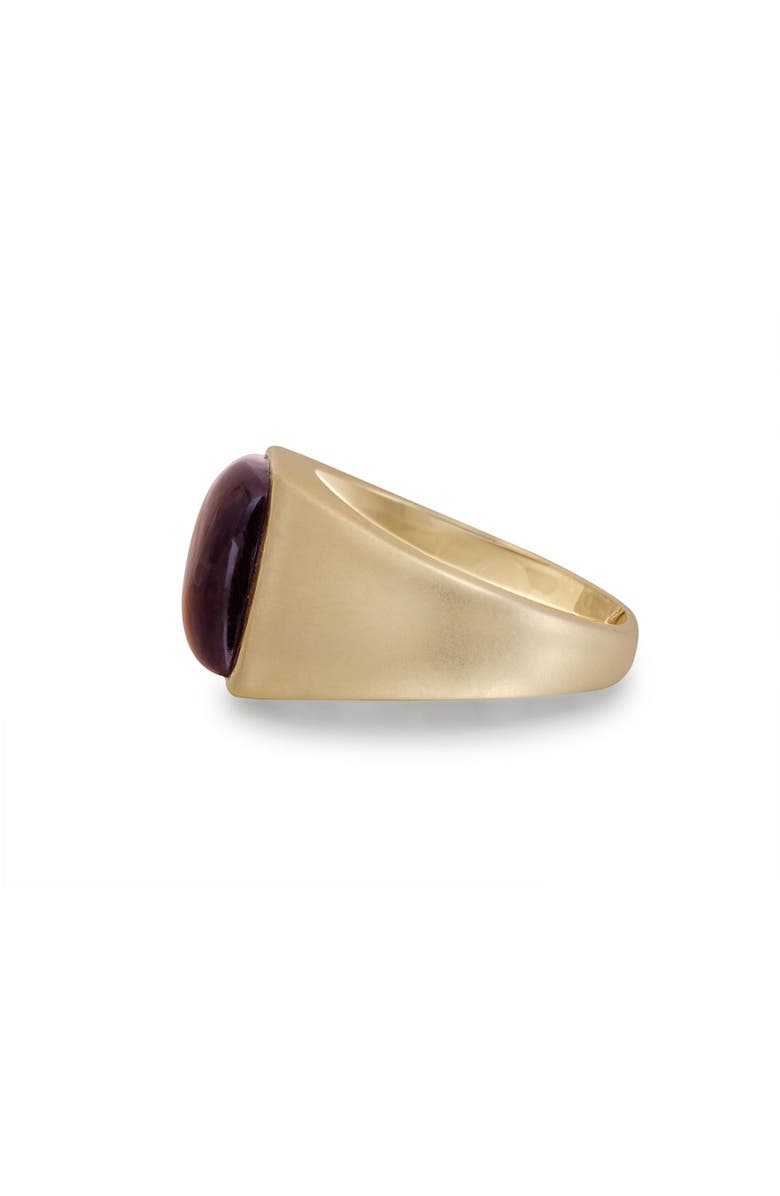 LuvMyJewelry Chatoyant Yellow Tiger Eye Sterling Silver Men Signet Ring, Alternate, color, 14Kt Gold Vermeil On Sterling