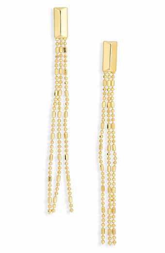 Demi Fine Ball Chain Linear Drop Earrings