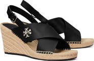 Tory Burch Turnlock Espadrille Slingback Platform Wedge Sandal
