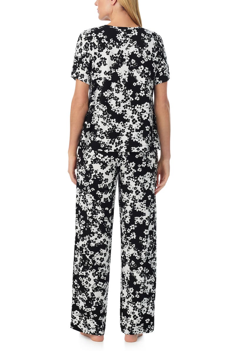 Sanctuary Floral Long Pajamas, Alternate, color, Black/Ivory