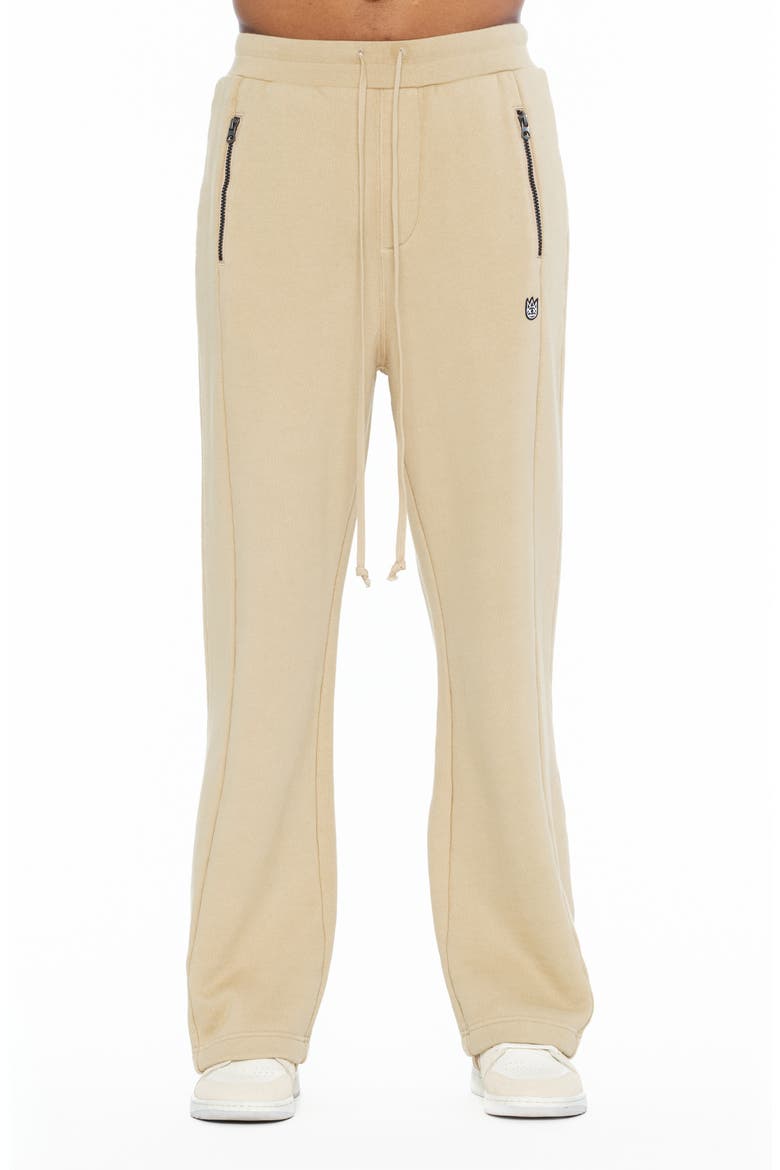French Terry Wide Leg Sweatpants, Main, color, CREAM