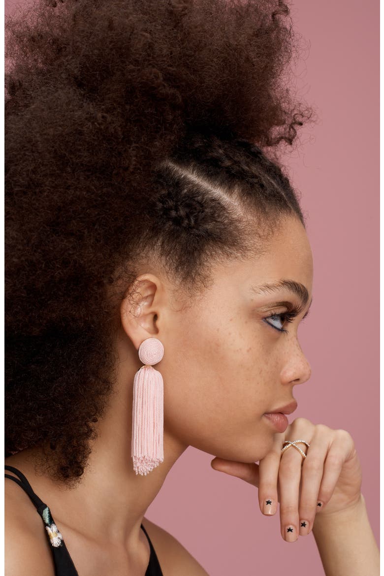 Sonatina Tassel Earrings, Alternate, color, BLACK