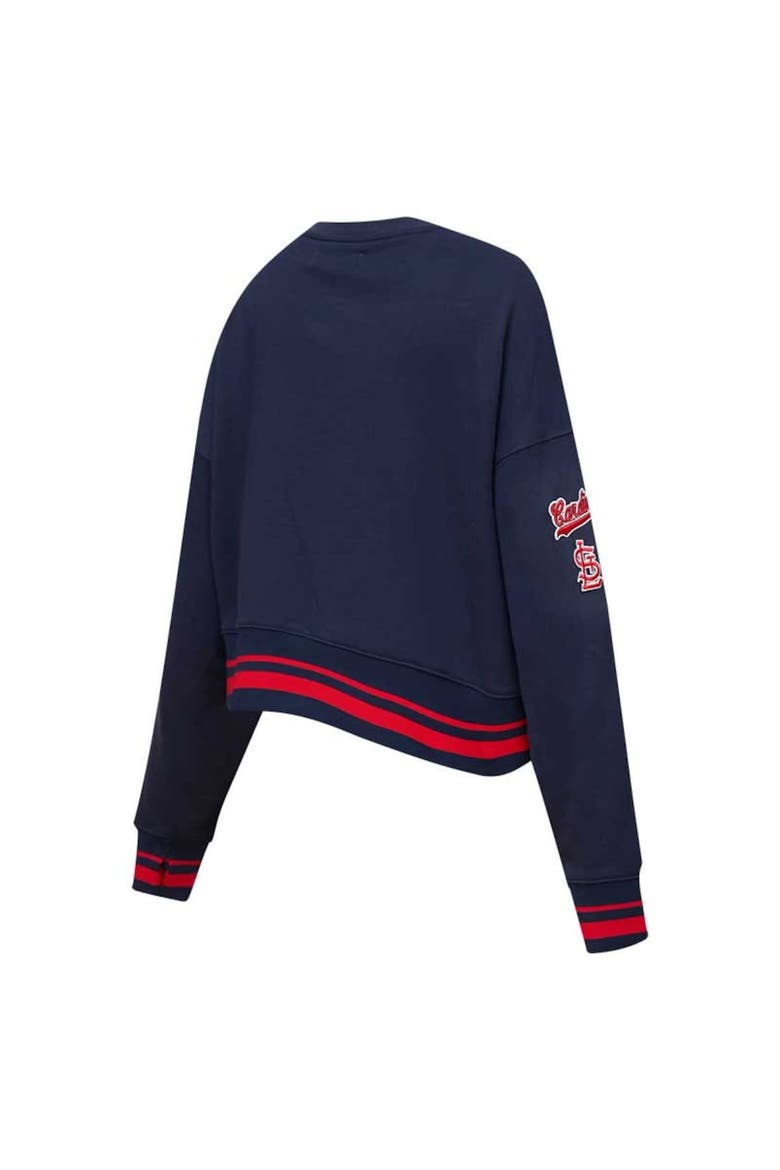 Women's Pro Standard Navy St. Louis Cardinals Mash Up Pullover Sweatshirt, Alternate, color, Navy