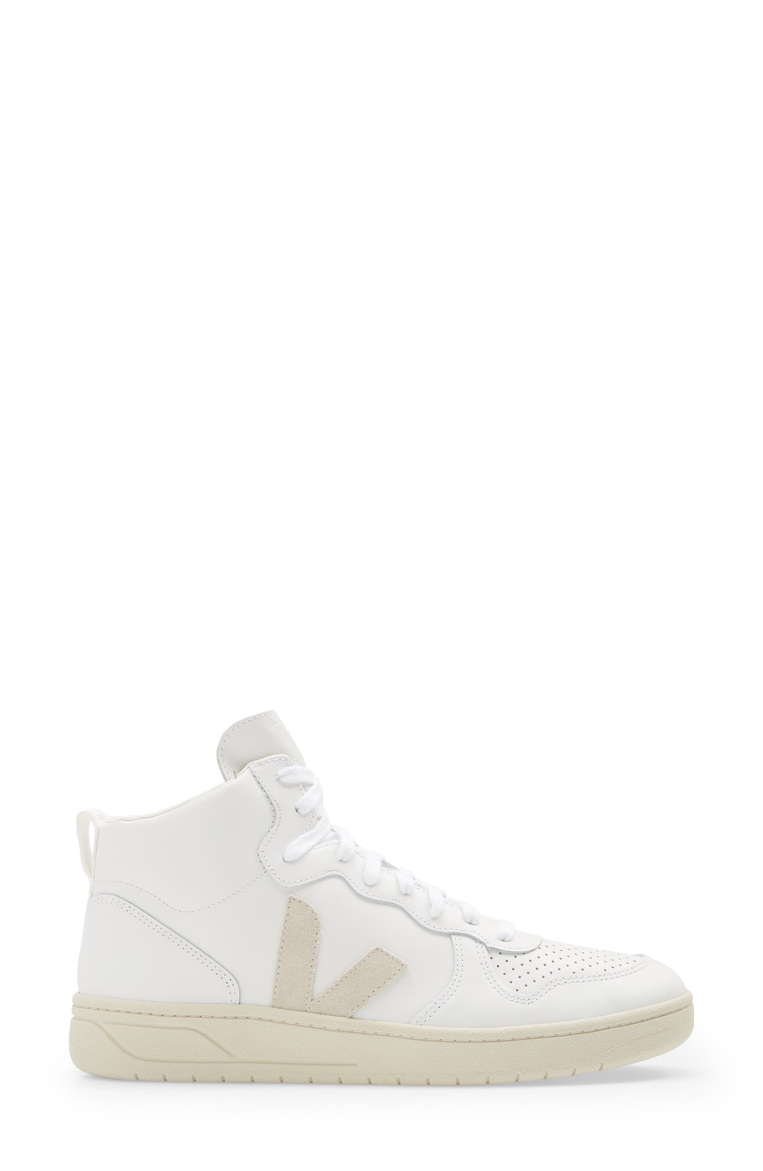 Veja V-15 High Top Sneaker, Alternate, color, Extra White