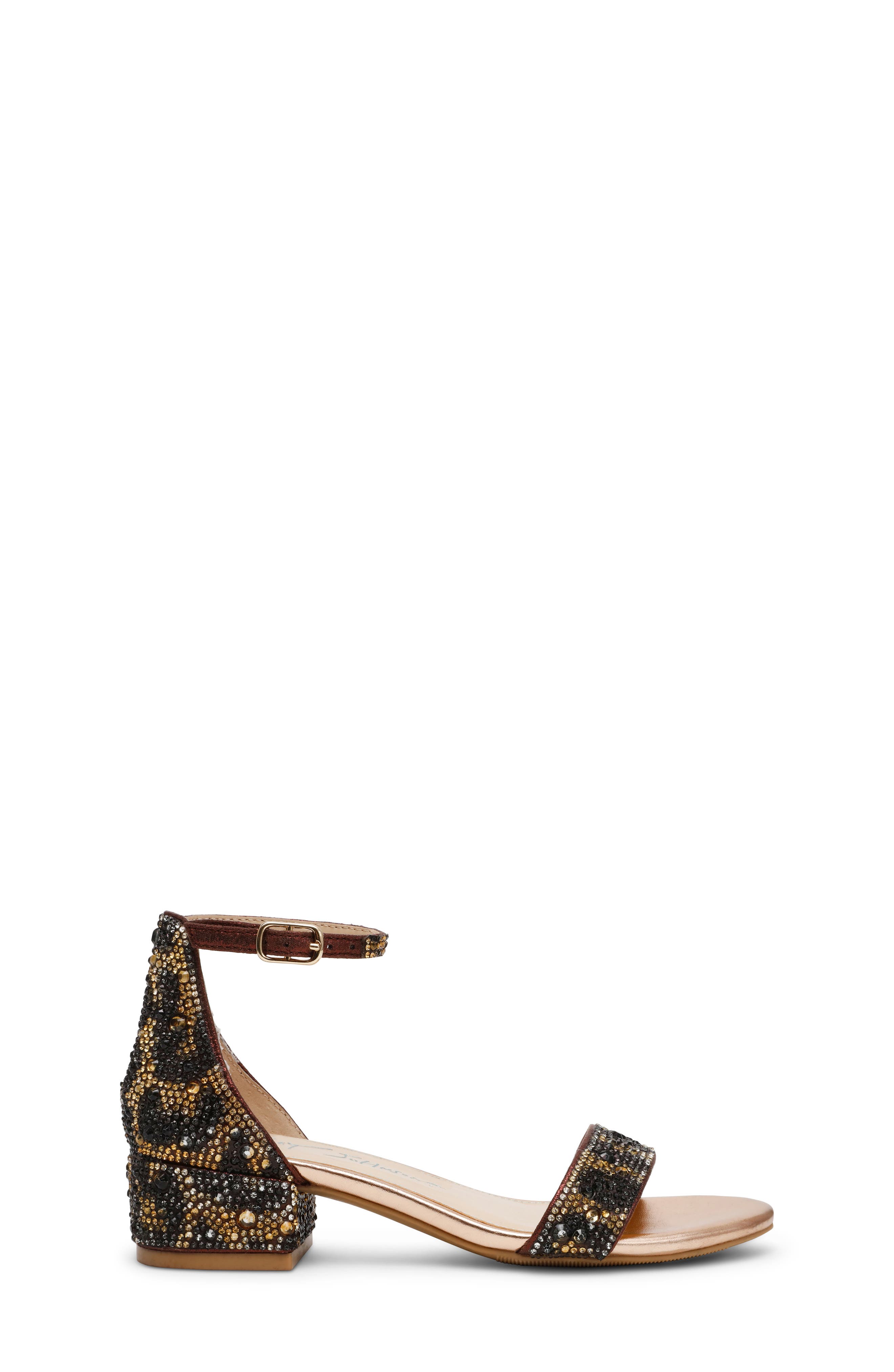 Betsey Johnson Rhinestone Ankle Strap Sandal, Alternate, color, Leopard